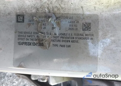 2013 Buick Verano Convenience Group из США, поврежденный, VIN 1G4PR5SK1D4128094